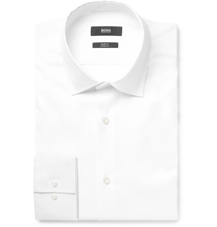 Photo: Hugo Boss - White Jenno Slim-Fit Cotton-Blend Shirt - Men - White