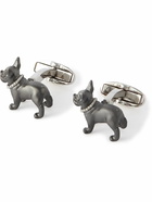 Paul Smith - French Bulldog Gunmetal- and Silver-Tone Enamel Cufflinks