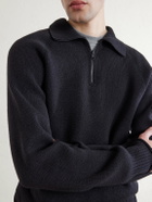 Margaret Howell - Wool and Cotton-Blend Half-Zip Sweater - Black