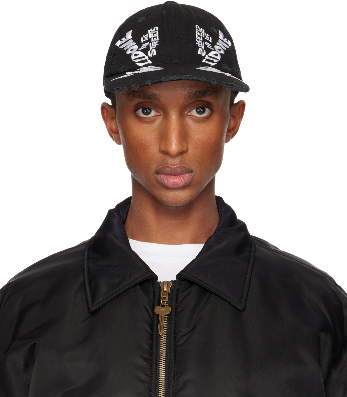 We11done Black & White Bandana Scarf Cap We11done