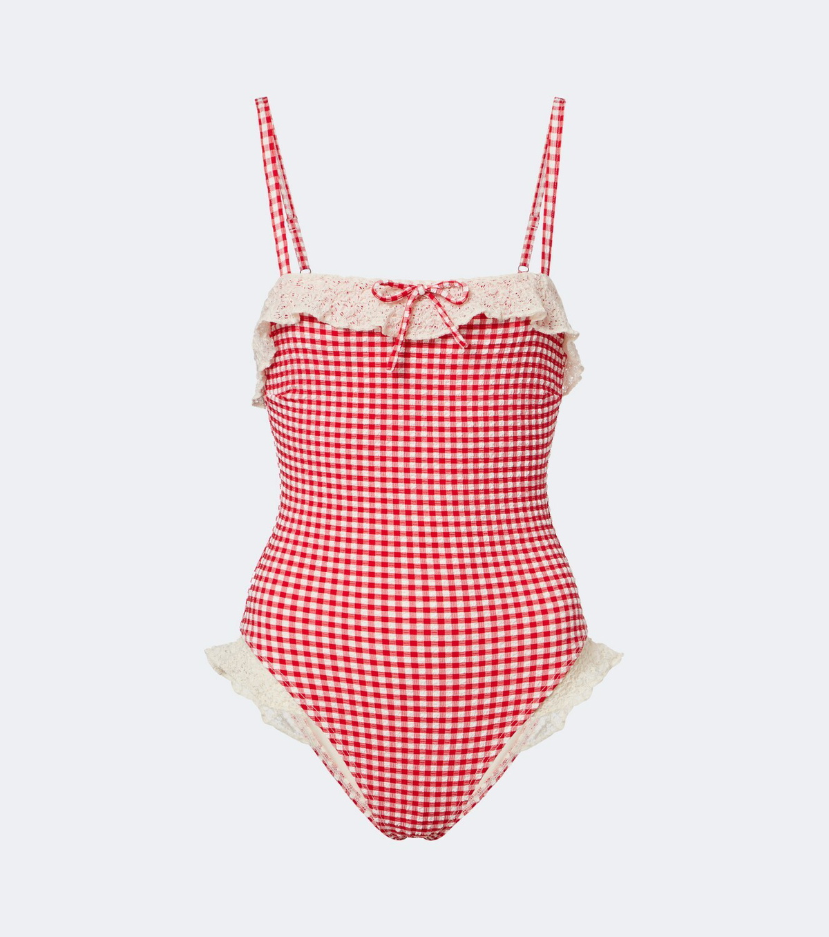 Montce Jacelyn gingham ruffled swimsuit
