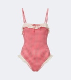 Montce Jacelyn gingham ruffled swimsuit
