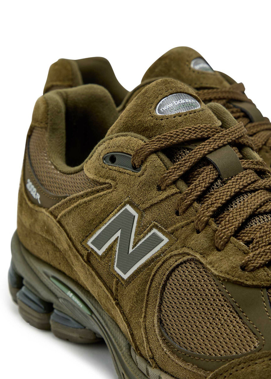 New Balance 2002R Panelled Suede and Mesh-knit Sneakers Dark Green