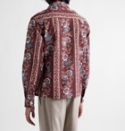 BODE - Louie Camp-Collar Floral-Print Cotton Shirt - Burgundy