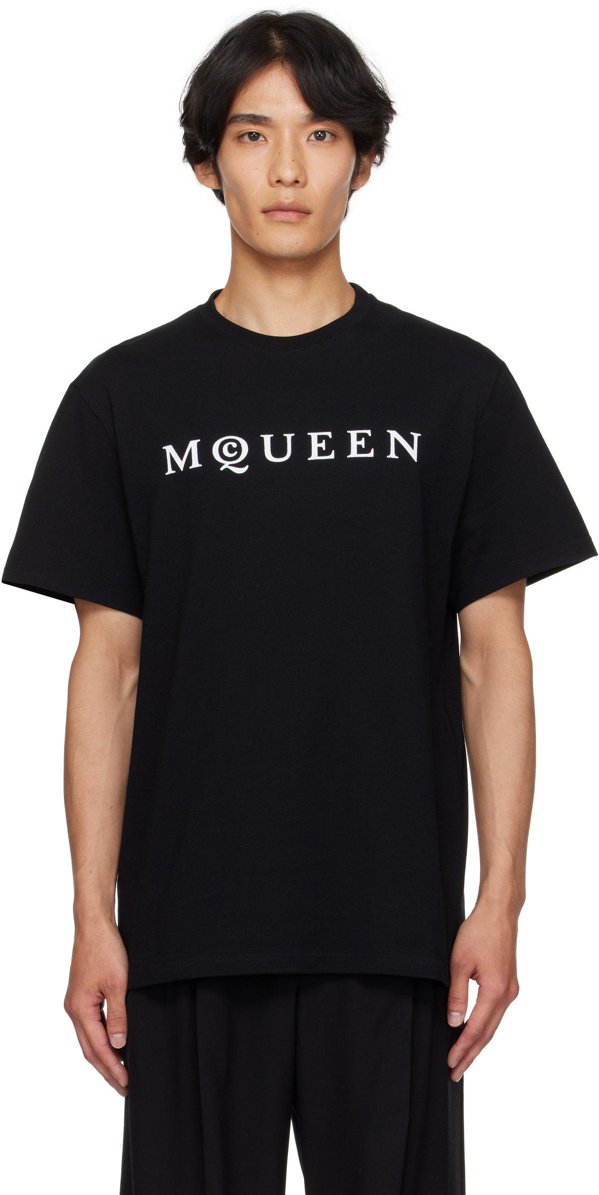 Alexander McQueen - Logo-Flocked Cotton-Jersey T-Shirt