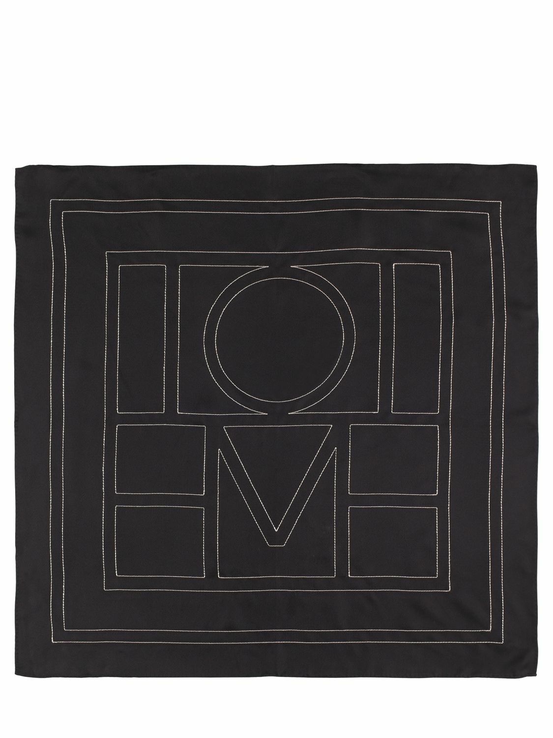 MONOGRAM SILK SCARF | BLACK