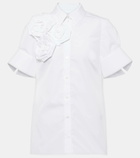 Erdem Floral-appliqué cotton shirt