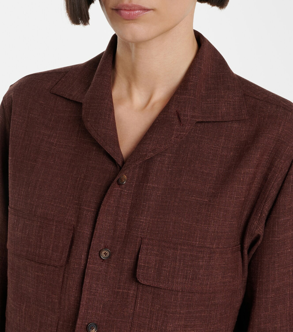 Loro Piana Ida wool, silk, and linen shirt