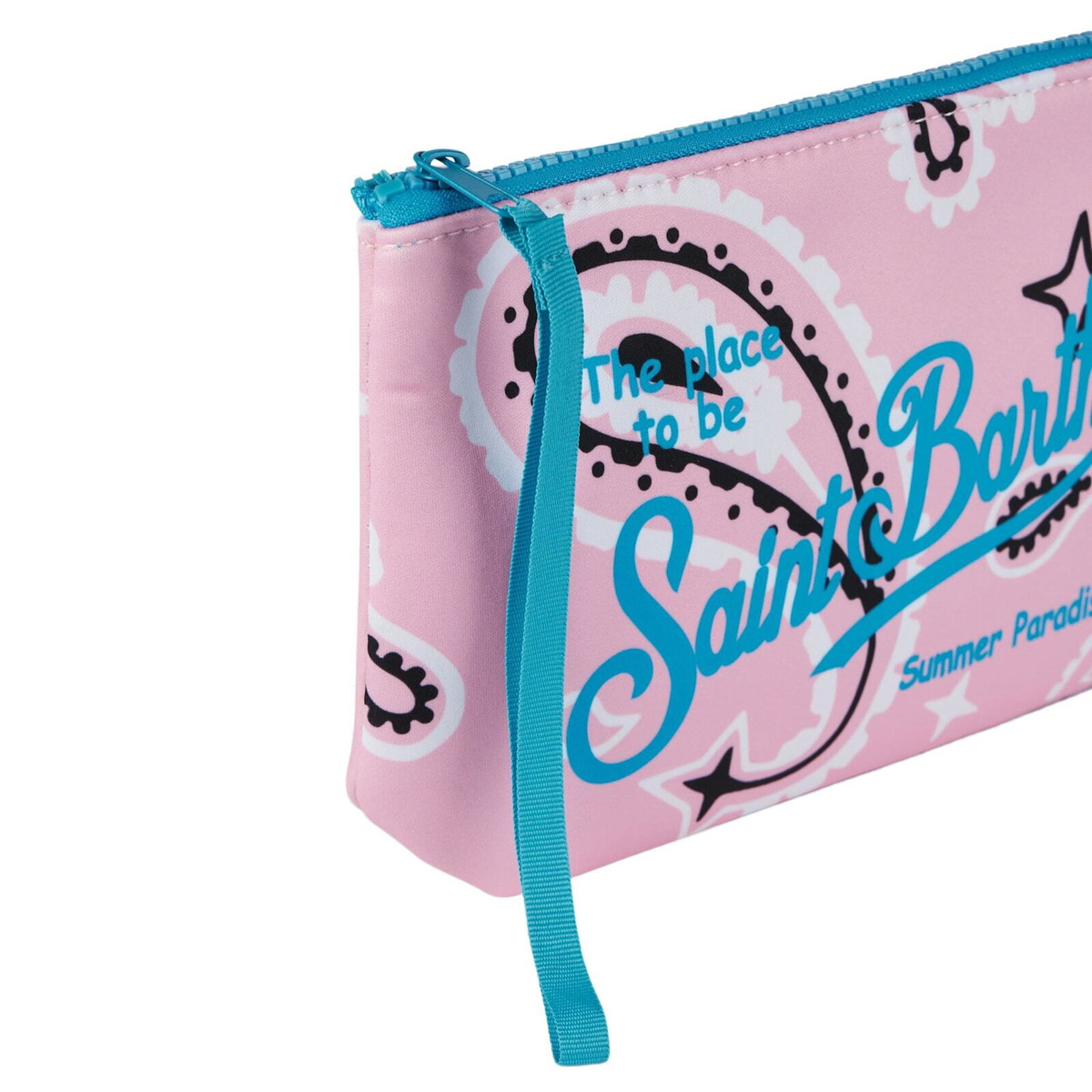 MC2 Saint Barth Aline Scuba Pochette With Pink Paisley Print