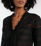 Marant Etoile Daniva lace-trimmed cotton midi dress