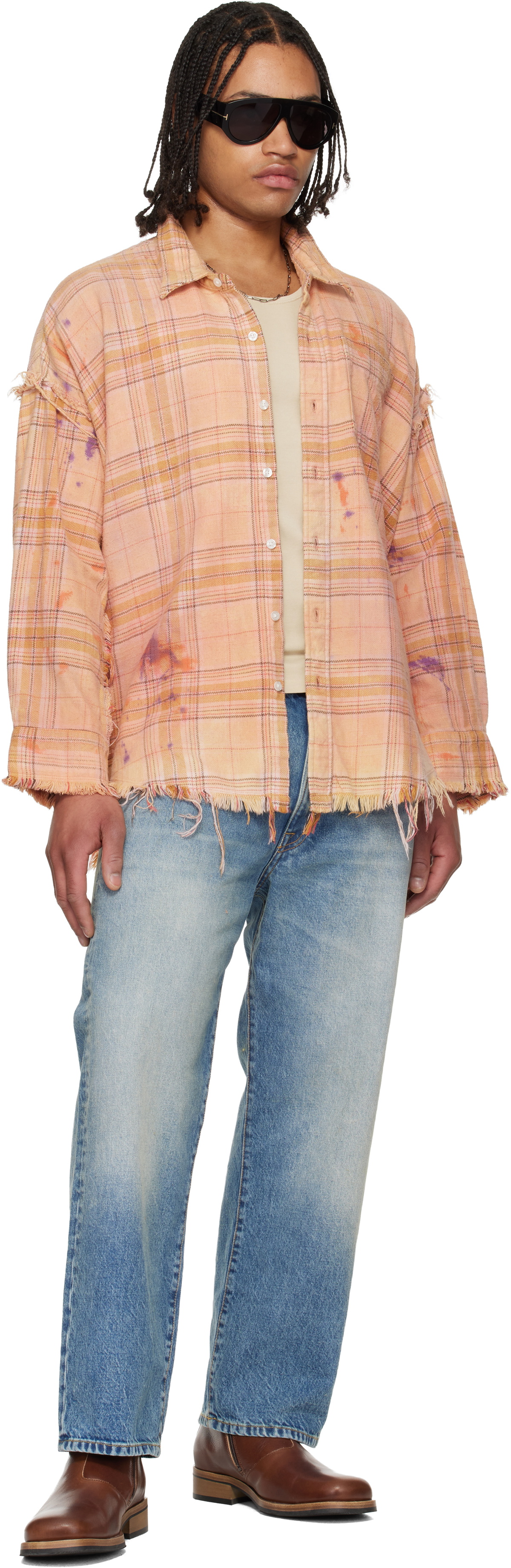 R13 Blue Washed Boyfriend Jeans