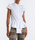 McQueen Peplum cotton poplin shirt