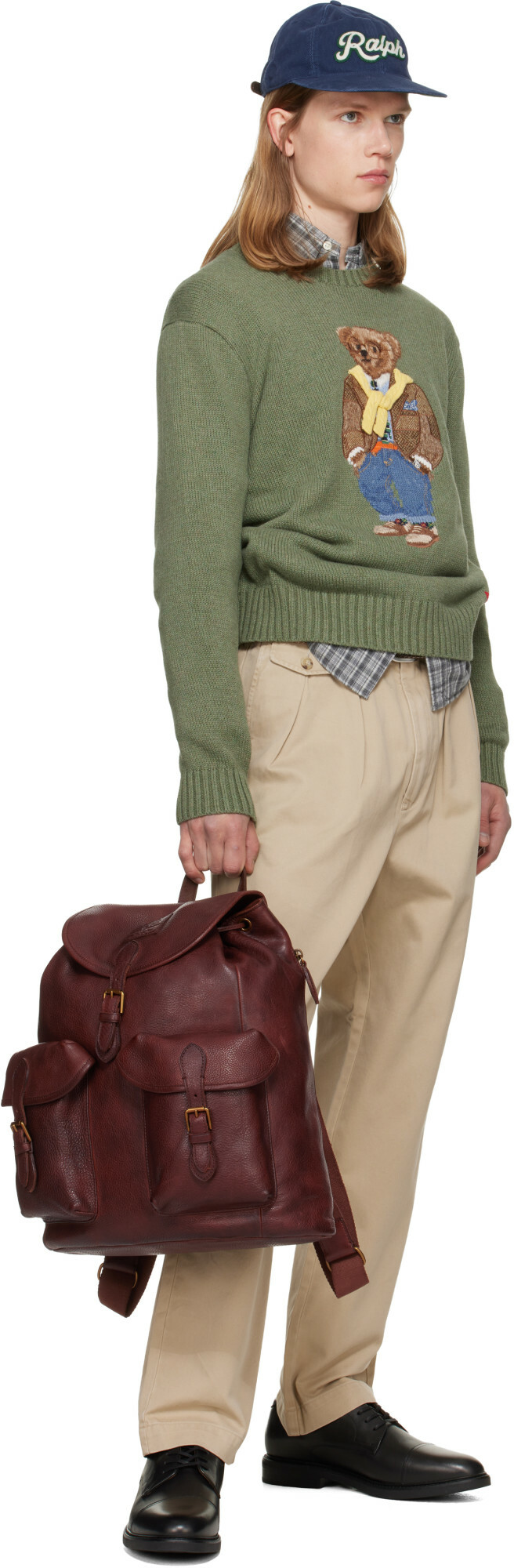 Polo Ralph Lauren Brown Leather Large Backpack