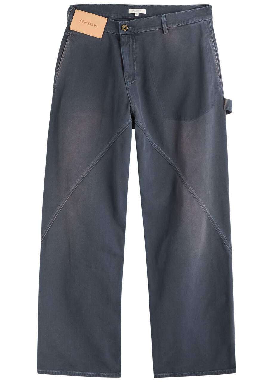 JW Anderson Twisted Workwear Straight-leg Denim Jeans Navy