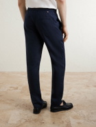 Canali - Straight-Leg Linen Trousers - Blue