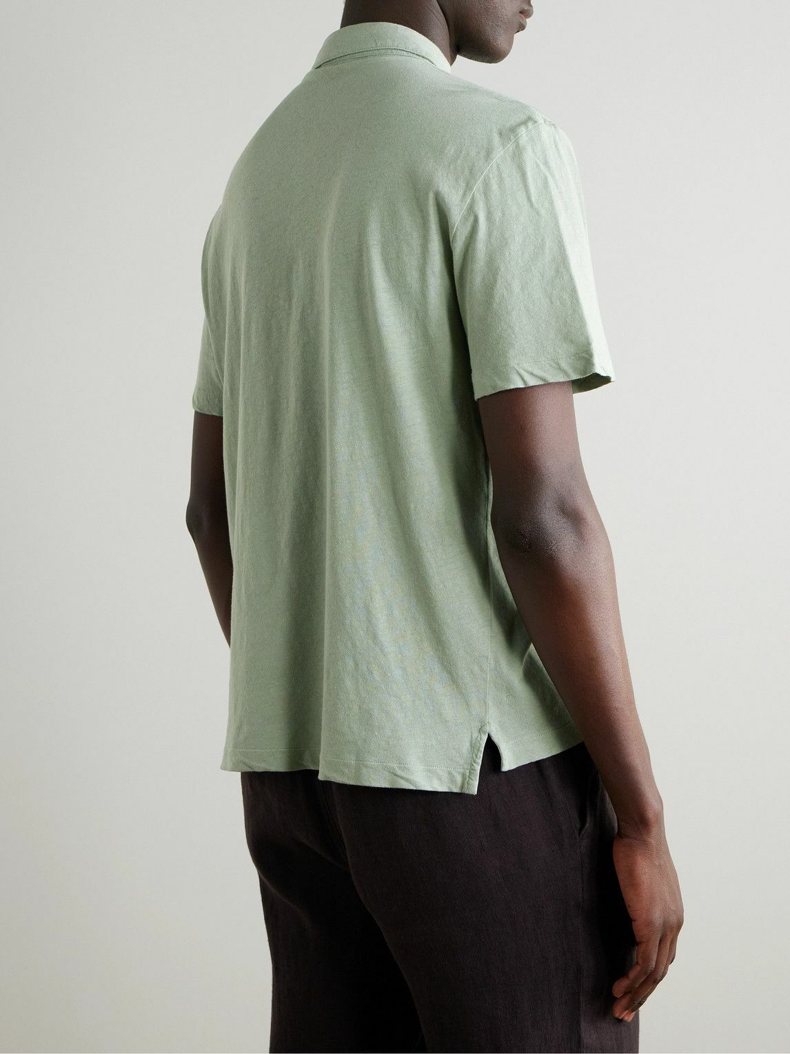 Boglioli - Cotton and Linen-Blend Polo Shirt - Green