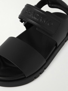 FERRAGAMO - Logo-Embossed Leather Sandals - Black