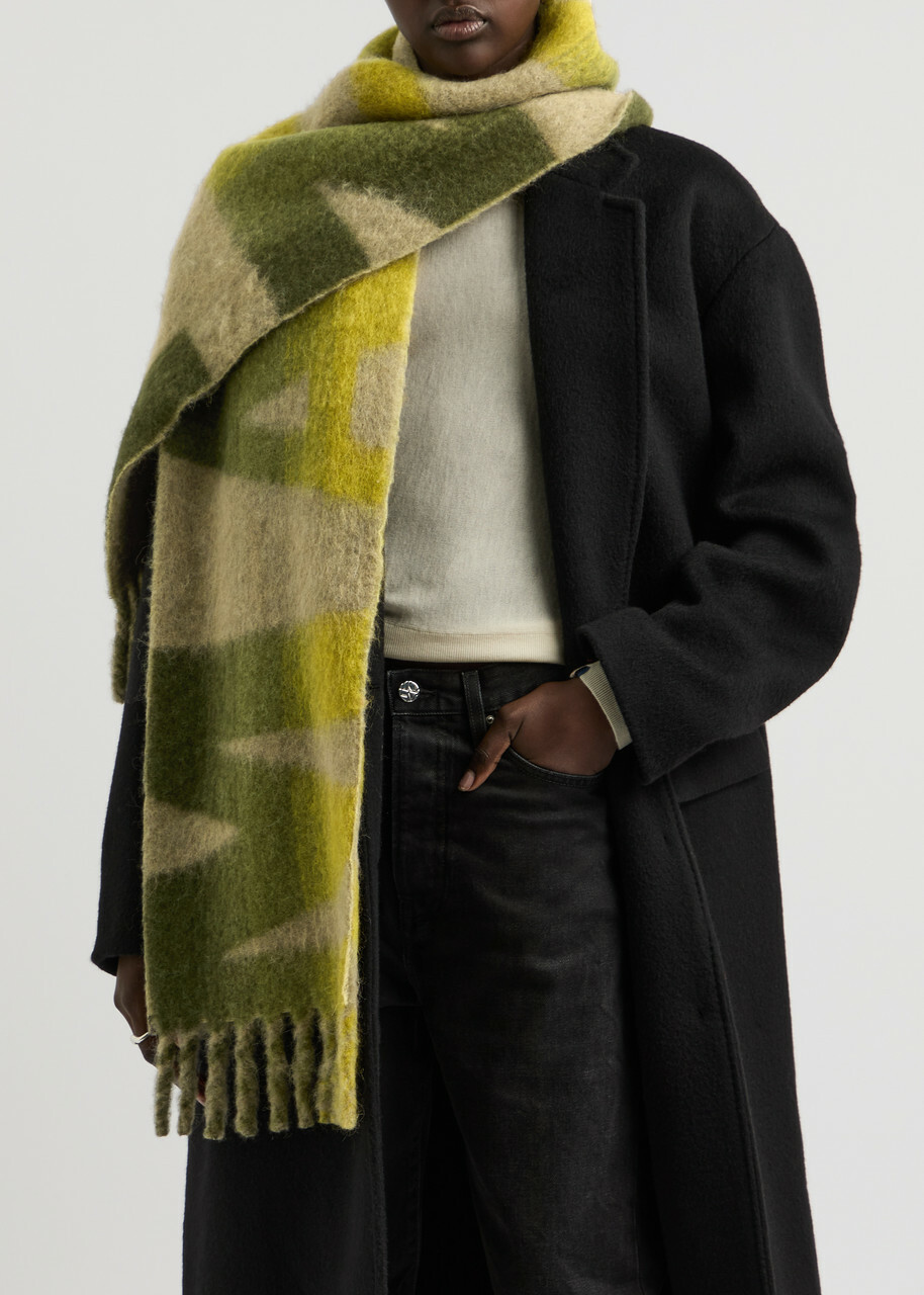 Isabel Marant Loliana Logo-intarsia Alpaca-blend Scarf - Khaki - One Size