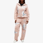 3.Paradis Women's Freedom Doves Zip Hoodie in Pink