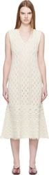 Jil Sander Off-White Pointelle Midi Dress