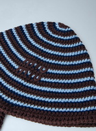 Miu Miu Striped Crochet Hat with Ties