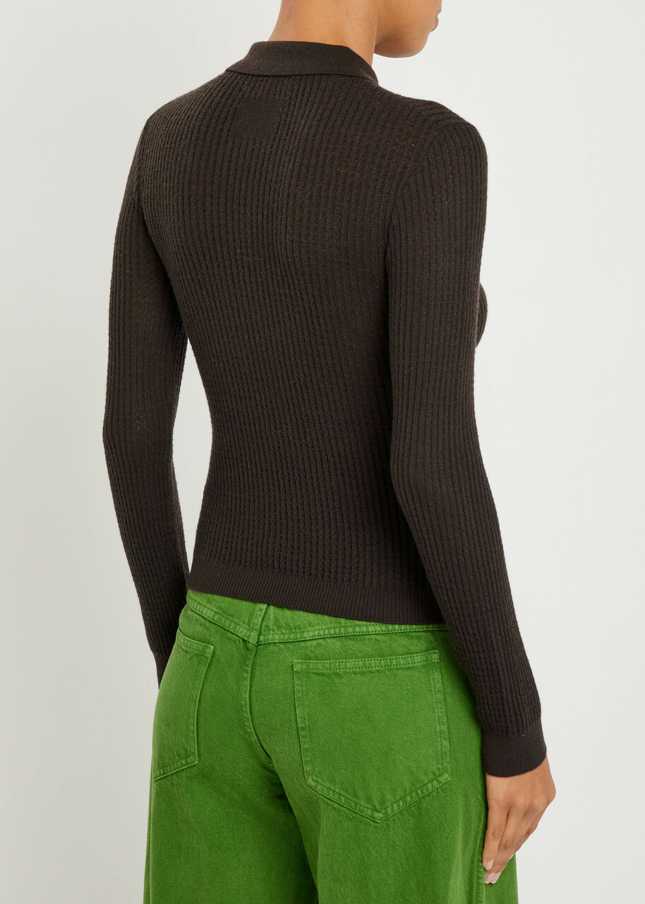 Guest In Residence Waffle-knit Cashmere top Black