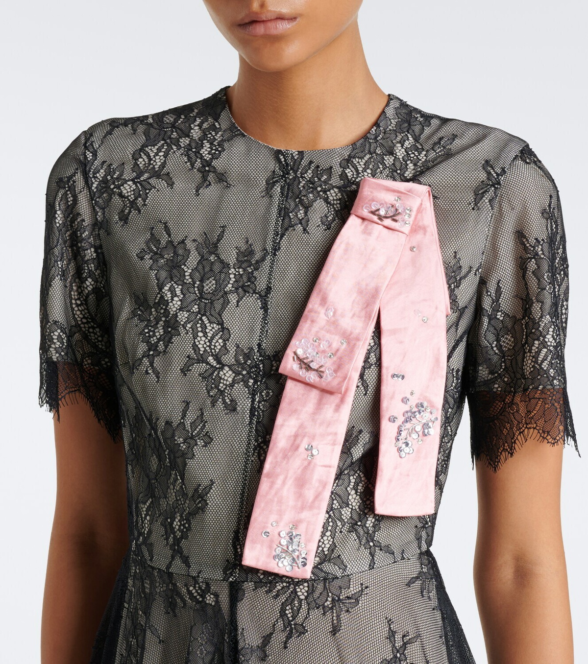 Erdem Embellished lace midi dress