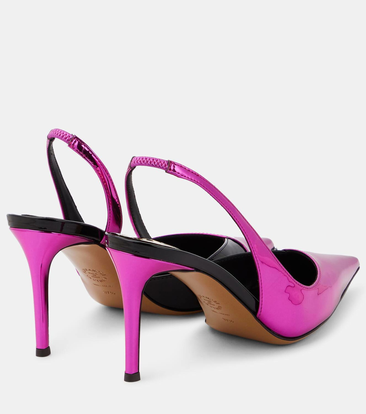 Alexandre Vauthier Metallic faux leather slingback pumps