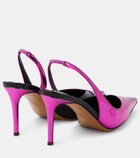 Alexandre Vauthier Metallic faux leather slingback pumps