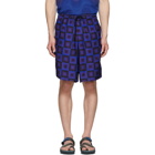 Dries Van Noten Blue Verner Panton Edition Geometric Piper Shorts