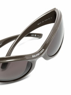 Balenciaga Eyewear Black Dynamo Wrap Cat-Eye Sunglasses