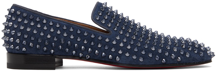 Photo: Christian Louboutin Navy Dandelion Spikes Loafers