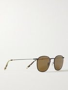 OLIVER PEOPLES - Goldsen Sun Round-Frame Gold-Tone Sunglasses