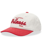 Sporty & Rich Men's Wellness Club Corduroy Hat in White/Red