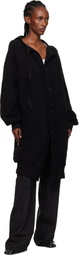 YOHJI YAMAMOTO Black Jersey Twill Button D Cardigan
