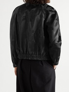 SAINT LAURENT - Grosgrain-Trimmed Satin-Jacquard Bomber Jacket - Black