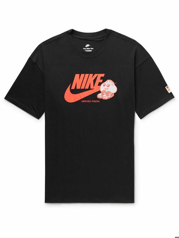 Photo: Nike - Max90 Logo-Print Cotton-Jersey T-Shirt - Black