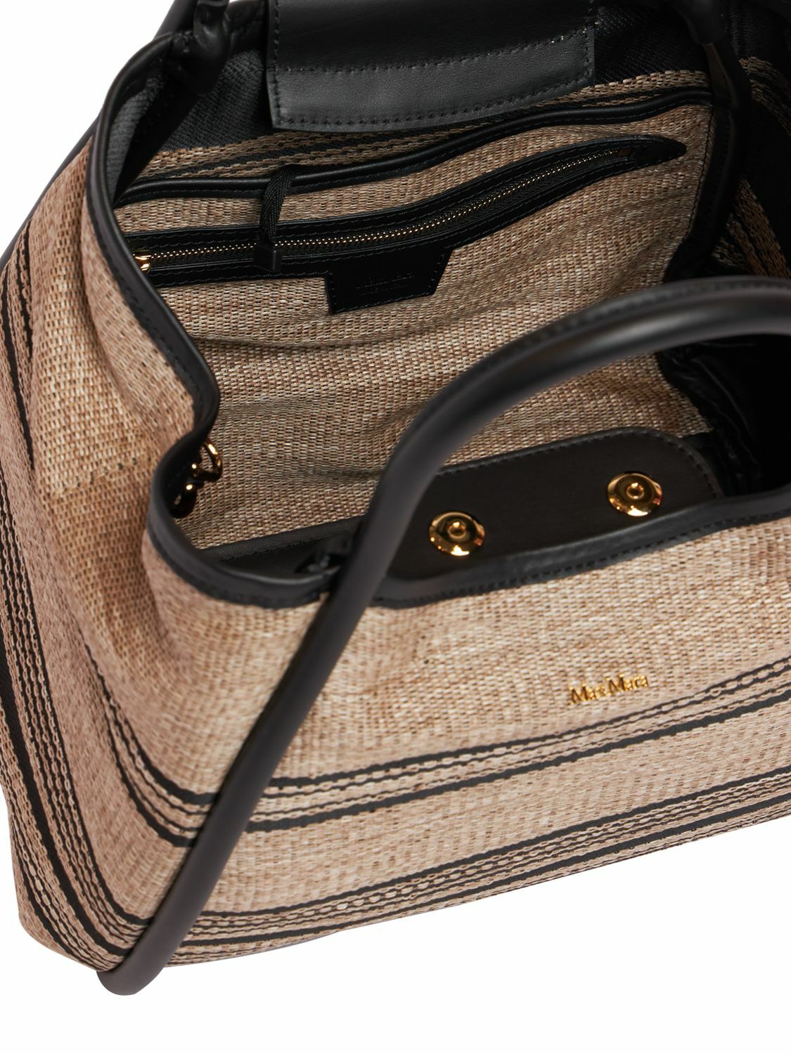 ◆Max Mara◆Marine ストライプ ラフィアエフェクト バッグ MAX MARA - Small Marine Striped Raffia Effect Bag Max Mara