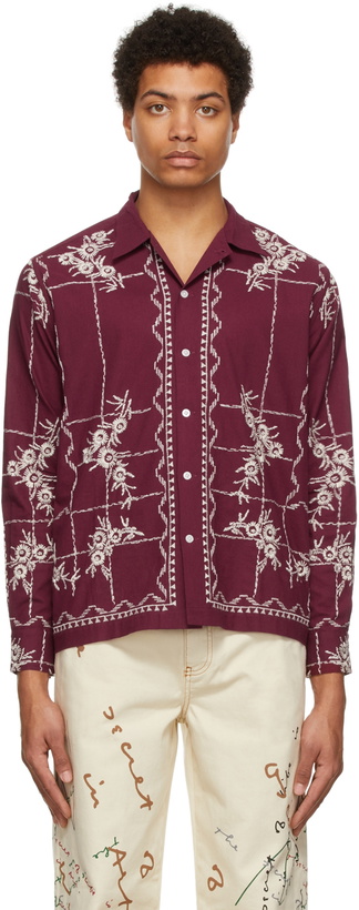 Photo: Bode Burgundy Trellis Shirt