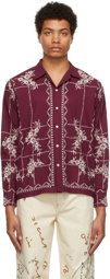 Bode Burgundy Trellis Shirt
