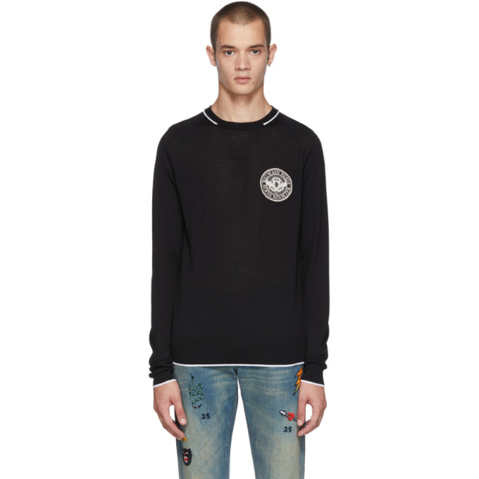 Photo: Balmain Black Wool Badge Sweater