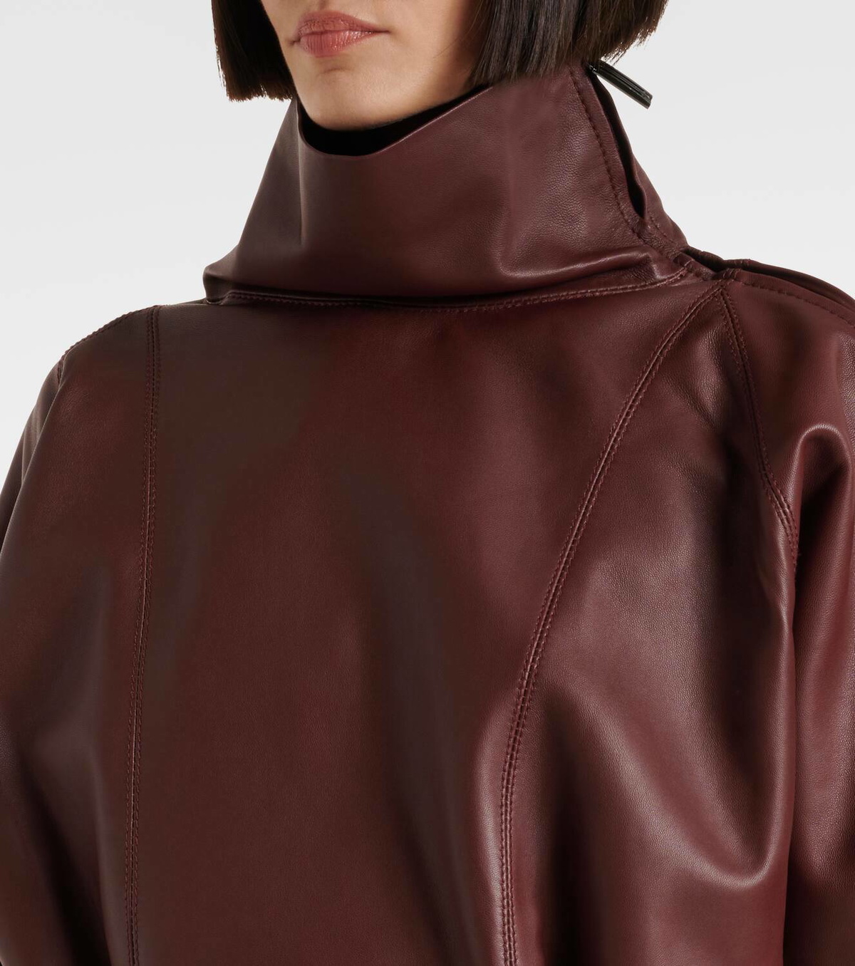 Victoria Beckham Leather turtleneck top