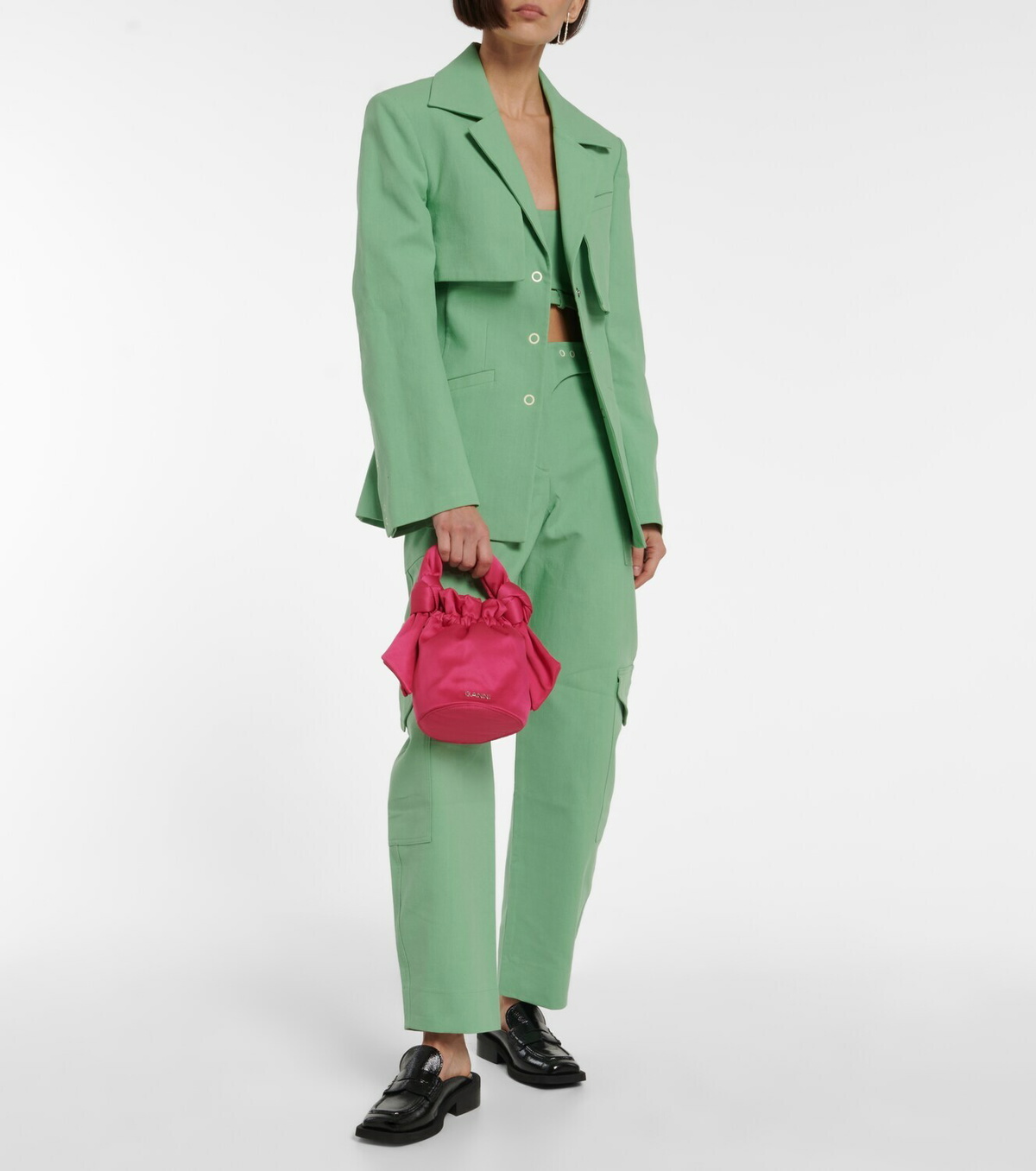 Ganni Cotton canvas cargo pants GANNI