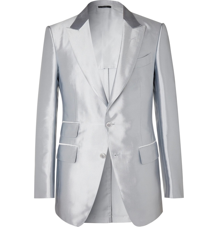 Photo: TOM FORD - Silver Atticus Slim-Fit Satin-Twill Tuxedo Jacket - Silver