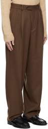 AURALEE Brown Pleated Trousers