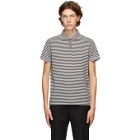 Saint Laurent Black and White Striped Polo