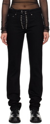 Ludovic de Saint Sernin Black Lace-Up Jeans