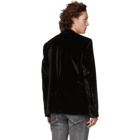 Saint Laurent Black Crinkle Velvet Blazer