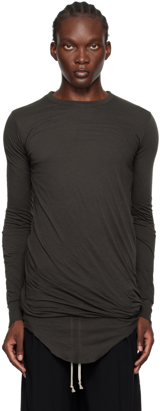 Rick Owens Gray Porterville Double Long Sleeve T-Shirt Rick