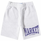 MARKET Men's Persistent Logo Sweat Short in Ash Grey